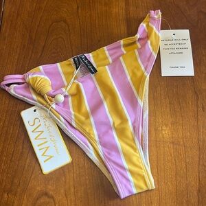 NWT FOR LOVE & LEMONS seaside stripe bikini bottoms size MEDIUM